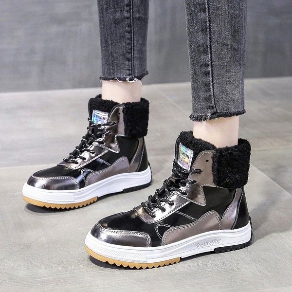 lucyever black pu leather warm fur ankle boots for women winter shoes non slip platform shoes woman new short plush snow boots #m09a
lucyever black pu leather warm fur ankle boots for women winter shoes non slip platform shoes woman new short plush snow boots #m09a