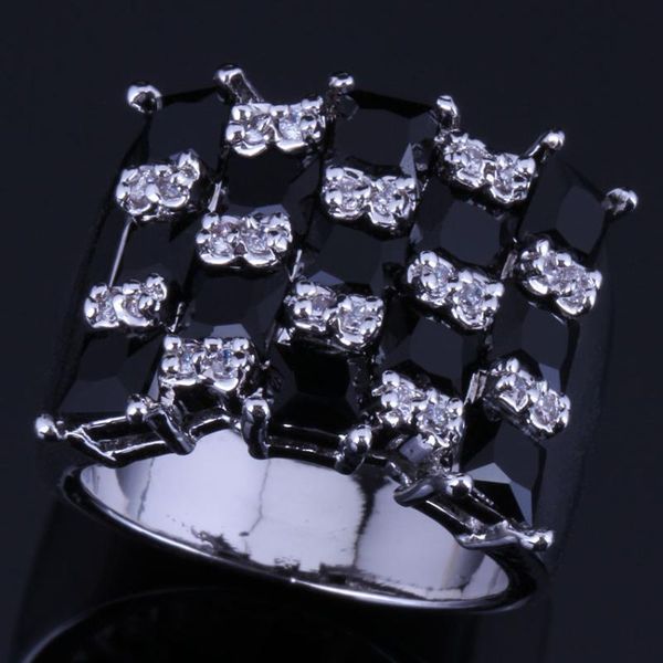 lovely square black cubic zirconia white cz silver plated ring v0578, Golden;silver
lovely square black cubic zirconia white cz silver plated ring v0578, Golden;silver