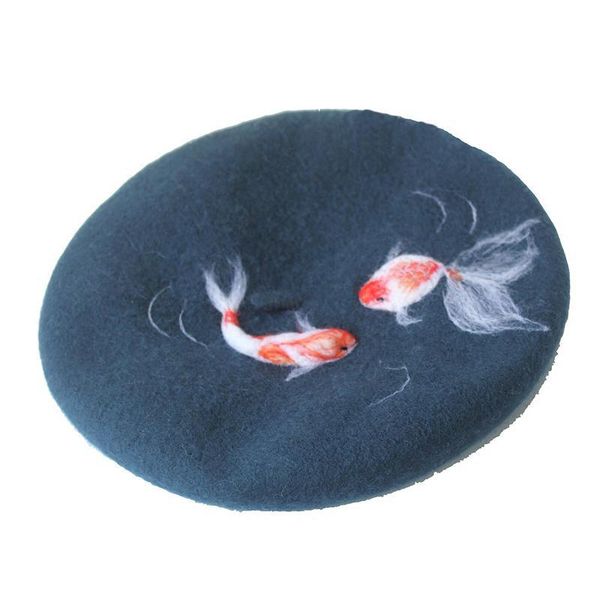 cute goldfish berets princess sweet lolita hat vintage handmade fish hat real woolen warm winter beret manual wool felt beret, Black;white
cute goldfish berets princess sweet lolita hat vintage handmade fish hat real woolen warm winter beret manual wool felt beret, Black;white
