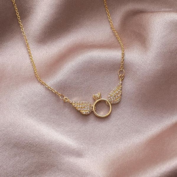 fashion shiny cz zircon angel wing chokers necklaces for women female 2020 gold color copper alloy pendant necklace jewelry gift1, Silver
fashion shiny cz zircon angel wing chokers necklaces for women female 2020 gold color copper alloy pendant necklace jewelry gift1, Silver