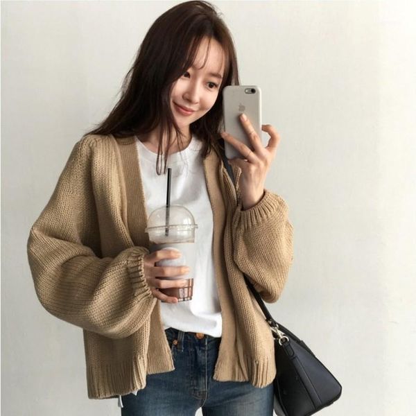 women's knits & tees 2021 autumn winter short cardigan korean women's chic style loose sweater coat student female knitted cardiga, White
women's knits & tees 2021 autumn winter short cardigan korean women's chic style loose sweater coat student female knitted cardiga, White