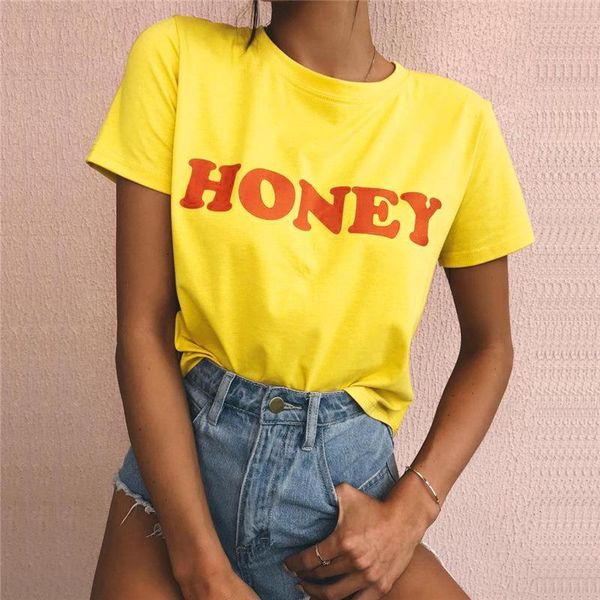 honey letter print t shirt women short sleeve o neck loose yellow tshirt summer ladies tee shirt clothes camisetas mujer, White
honey letter print t shirt women short sleeve o neck loose yellow tshirt summer ladies tee shirt clothes camisetas mujer, White