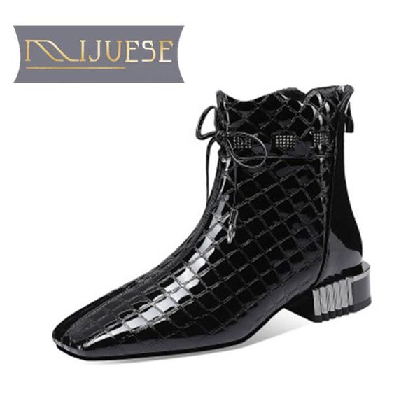 mljuese 2021 women ankle boots cow leather winter short plush square toe zipper med heels female boots size 40, Black
mljuese 2021 women ankle boots cow leather winter short plush square toe zipper med heels female boots size 40, Black