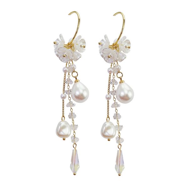 new bohemian earring for women fashion long chain tassel earring pearl flower dangle drop earrings wedding jewelry, Silver
new bohemian earring for women fashion long chain tassel earring pearl flower dangle drop earrings wedding jewelry, Silver