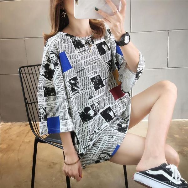 women letter newspaper print mother clothing tees graphic female ladies womens lady t-shirt shirt long t-shirts l0422, White
women letter newspaper print mother clothing tees graphic female ladies womens lady t-shirt shirt long t-shirts l0422, White