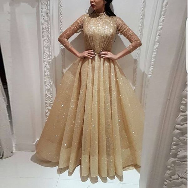 light gold abendkleider bling bling gold sequin muslim formal party dress high neck ball gown dubai 3/4 long sleeve evening dresses 2020, Black;red
light gold abendkleider bling bling gold sequin muslim formal party dress high neck ball gown dubai 3/4 long sleeve evening dresses 2020, Black;red