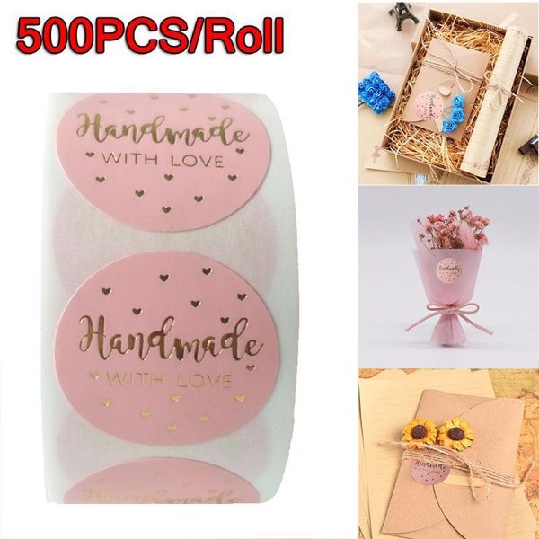 500pcs/roll pink handmade with love stickers seals gold foil pink stickers for birthday party favors labels1
500pcs/roll pink handmade with love stickers seals gold foil pink stickers for birthday party favors labels1