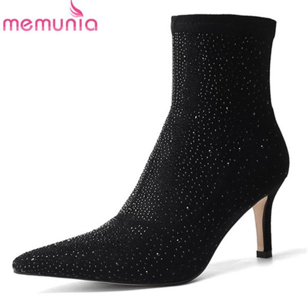 MEMUNIA 2020 new arrive Elastic boots women pointed toe crystal sexy thin high heel party shoes autumn winter ankle boots woman, Black
MEMUNIA 2020 new arrive Elastic boots women pointed toe crystal sexy thin high heel party shoes autumn winter ankle boots woman, Black
