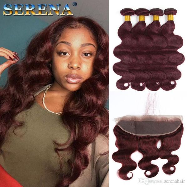 beauty color #99j wine red hair weaves with 13x4 lace frontal 5pcs lot 7a burgundy body wave human hair bundles with frontal, Black;brown
beauty color #99j wine red hair weaves with 13x4 lace frontal 5pcs lot 7a burgundy body wave human hair bundles with frontal, Black;brown