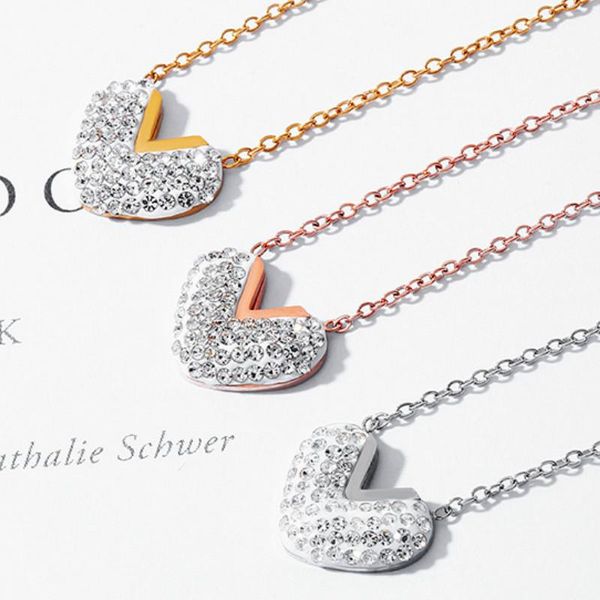 classic brand v letter heart cz gold pendant necklace choker for woman titanium steel woman necklace luxury jewelry female, Silver
classic brand v letter heart cz gold pendant necklace choker for woman titanium steel woman necklace luxury jewelry female, Silver