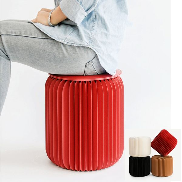 Paper Stool Fashion Dining Stool Multifunctional Folding Home Living Room Bedroom Spacesaving Creative Design Furniture