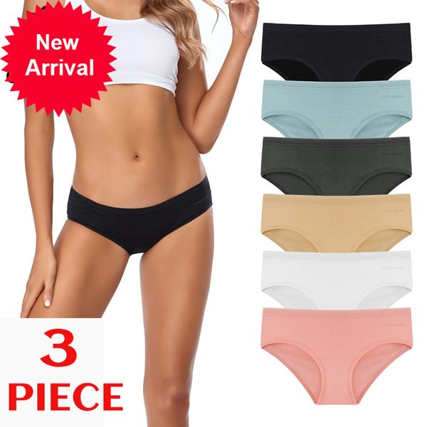 new three women's panties solid cotton underwear low-waist briefs no intimate seam set, Black;pink
new three women's panties solid cotton underwear low-waist briefs no intimate seam set, Black;pink
