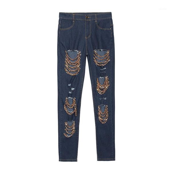 women's jeans 2021 ripped waist women burst hole chain fashion cool pants denim femme boyfriend for plus size1, Blue
women's jeans 2021 ripped waist women burst hole chain fashion cool pants denim femme boyfriend for plus size1, Blue