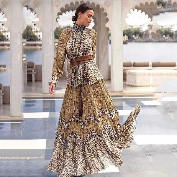 new fashion print leopard print design lantern sleeve high neck belt hem long dress street vacation 2020 spring and autumn1, Black;gray
new fashion print leopard print design lantern sleeve high neck belt hem long dress street vacation 2020 spring and autumn1, Black;gray