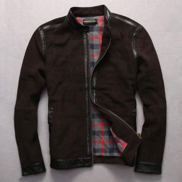 men's leather & faux 2021 winter arrivels import scrub suede sheepskin coat stand collar spliced short slim casual real jacket men autu, Black
men's leather & faux 2021 winter arrivels import scrub suede sheepskin coat stand collar spliced short slim casual real jacket men autu, Black