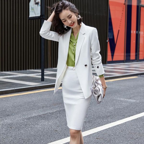 2020 new winter ladies business wear blazer skirt two piece set suit career women skirt and jacket set office uniform, White
2020 new winter ladies business wear blazer skirt two piece set suit career women skirt and jacket set office uniform, White