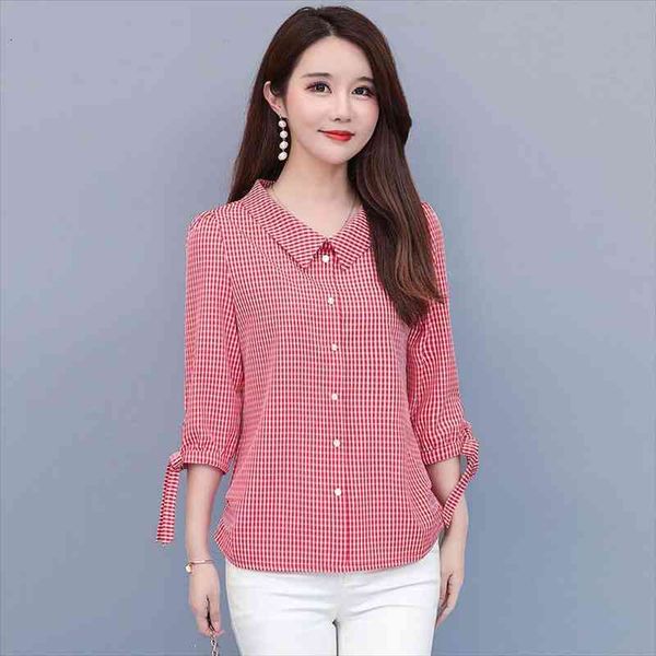 Women Spring Summer Style Blouses Lady Casual Half Sleeve Peter Pan Collar Plaid Printed Blusas Tops Df2806, White
Women Spring Summer Style Blouses Lady Casual Half Sleeve Peter Pan Collar Plaid Printed Blusas Tops Df2806, White