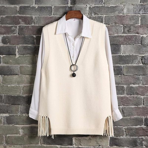 sweater vests women winter 2020 women casual loose knitted vest tassel halter korean version of the wild spring jumper girl, Black;white
sweater vests women winter 2020 women casual loose knitted vest tassel halter korean version of the wild spring jumper girl, Black;white