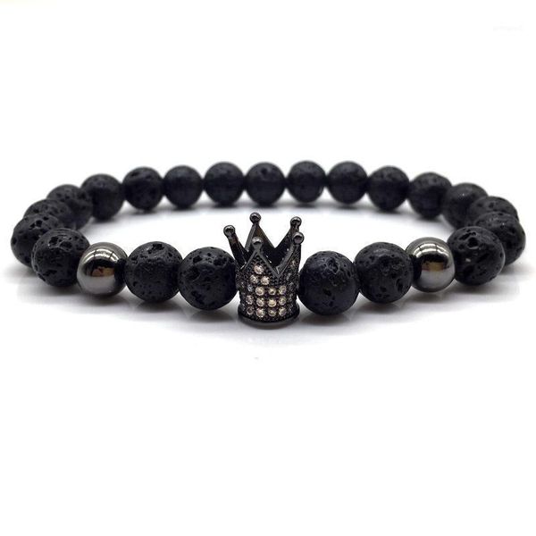 charm bracelets fashion king crown men bracelet pave cz black 8mm lava stone bead for women luxury jewelry gift1, Golden;silver
charm bracelets fashion king crown men bracelet pave cz black 8mm lava stone bead for women luxury jewelry gift1, Golden;silver