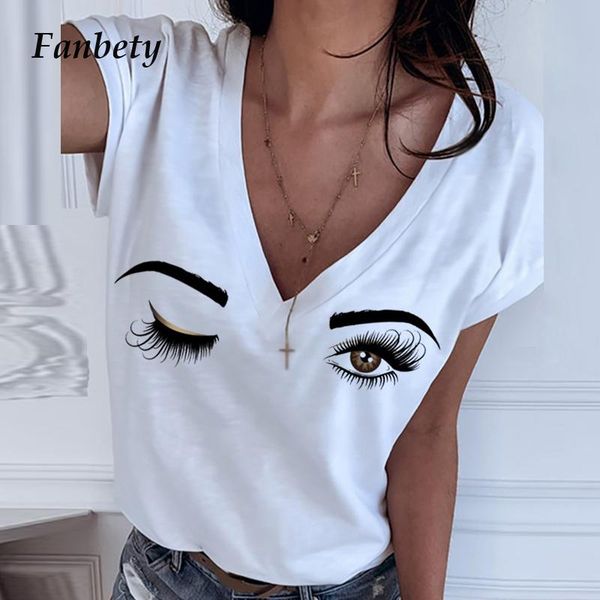 women elegant short sleeve eyes print blouse shirt 2021 summer v-neck pullover ladies new 5xl casual loose basic blusa, White
women elegant short sleeve eyes print blouse shirt 2021 summer v-neck pullover ladies new 5xl casual loose basic blusa, White