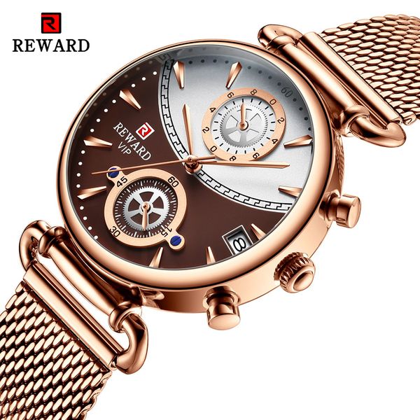 reward women watches fashion rose gold female clock business quartz watch ladies stainless steel waterproof wrist watch relogio 201124, Slivery;brown
reward women watches fashion rose gold female clock business quartz watch ladies stainless steel waterproof wrist watch relogio 201124, Slivery;brown