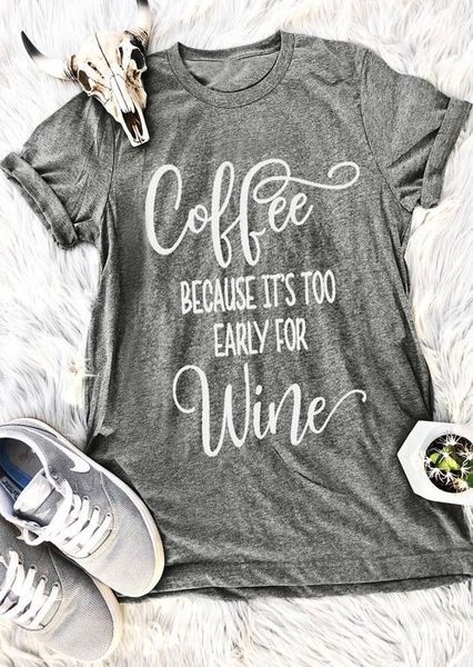 coffee because it's too early for wine t-shirt funny women fashion shirt grunge aesthetic camiseta tumblr tees -j026, White
coffee because it's too early for wine t-shirt funny women fashion shirt grunge aesthetic camiseta tumblr tees -j026, White
