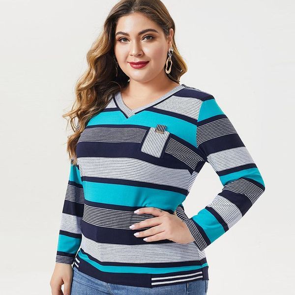 2020 autumn womens plus size long sleeve stripe t shirt fashion ladies vintage elegant mom plus size 1, White
2020 autumn womens plus size long sleeve stripe t shirt fashion ladies vintage elegant mom plus size 1, White
