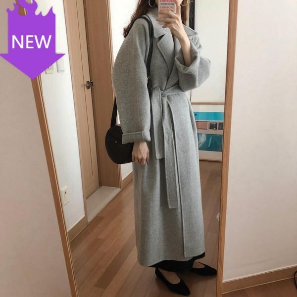 women's wool & blends coat oversize long with belt cashmere outerwear wholesale spring autumn winter casual blend trench, Black
women's wool & blends coat oversize long with belt cashmere outerwear wholesale spring autumn winter casual blend trench, Black
