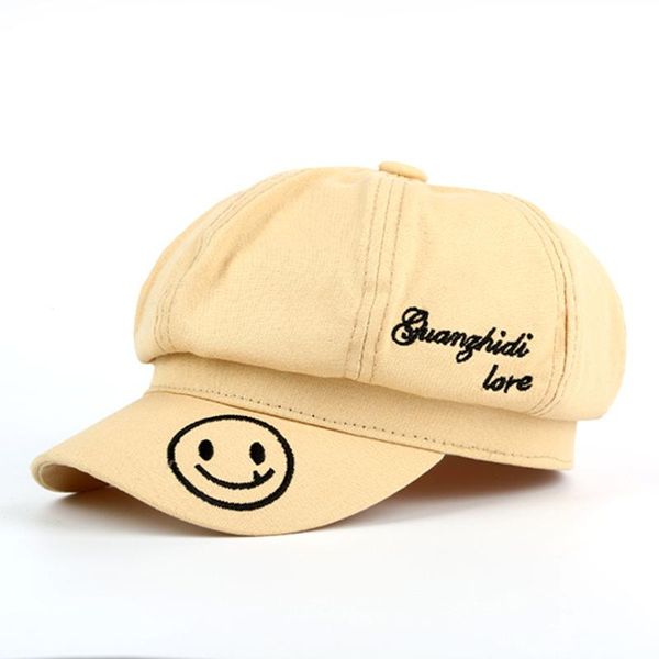 spring and summer new women literature and art smiling face octagonal hat, Blue;gray
spring and summer new women literature and art smiling face octagonal hat, Blue;gray