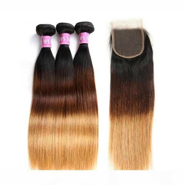 full head three tone peruvian straight ombre hair with silk closure 3 bundle human hair weave with closures pieces 1b 4 27, Black
full head three tone peruvian straight ombre hair with silk closure 3 bundle human hair weave with closures pieces 1b 4 27, Black