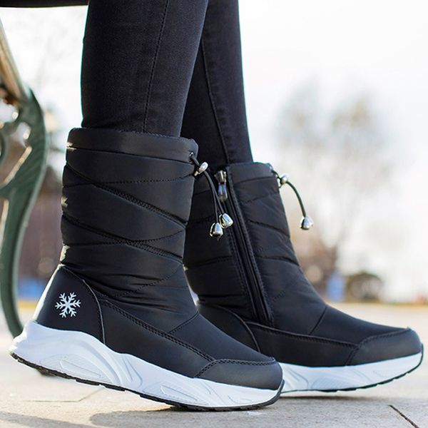 botas mulheres inverno tornozelo neve prova dwaterproof gua plataforma mulher para baixo sapatos de pelcia, Black
botas mulheres inverno tornozelo neve prova dwaterproof gua plataforma mulher para baixo sapatos de pelcia, Black