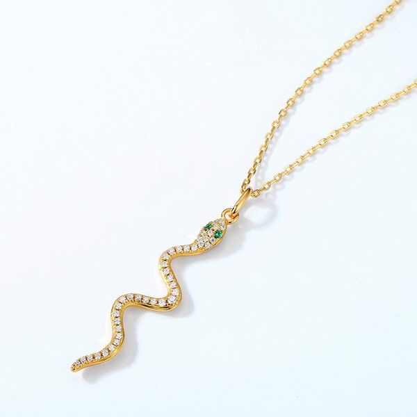 chains python sterling silver inlaid nano green pendant s925 gold-plated zodiac snake necklace cross-border foreign trade
chains python sterling silver inlaid nano green pendant s925 gold-plated zodiac snake necklace cross-border foreign trade