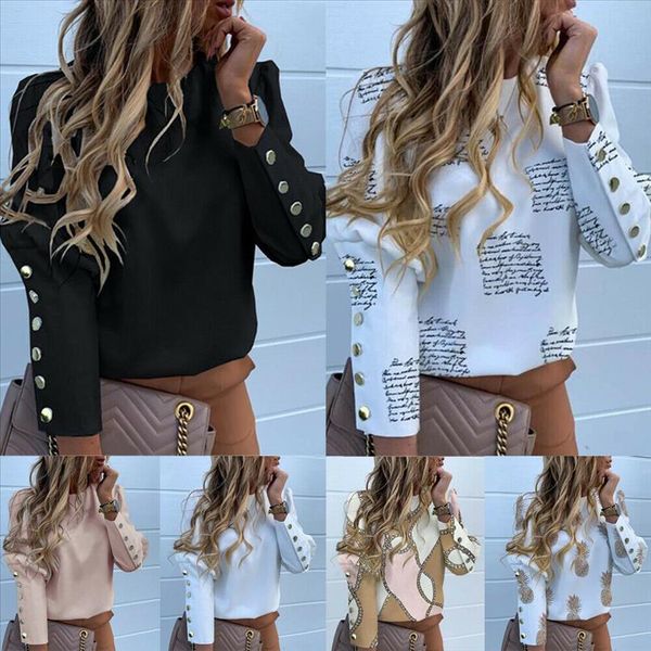 plus size fashion women metal buttoned sleeve blouse shirts ladies casual long sleeve o neck solid print xxxl fall clothes, White
plus size fashion women metal buttoned sleeve blouse shirts ladies casual long sleeve o neck solid print xxxl fall clothes, White