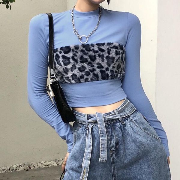 leopard streetwear casual t-shirts women o neck long sleeve leopard pattern patchwork pullovers fall slim crop female s l, White
leopard streetwear casual t-shirts women o neck long sleeve leopard pattern patchwork pullovers fall slim crop female s l, White