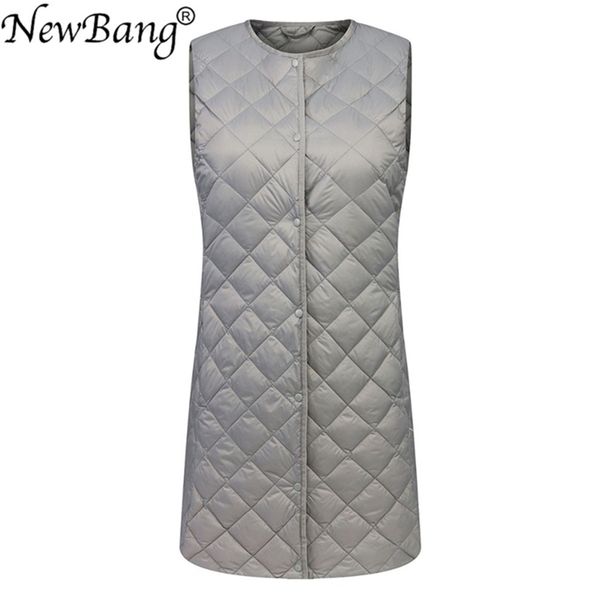 newbang matt fabric long women's vest ultra light down vest women waitcoat female slim sleeveless without collar jacket 201214, Black;white
newbang matt fabric long women's vest ultra light down vest women waitcoat female slim sleeveless without collar jacket 201214, Black;white