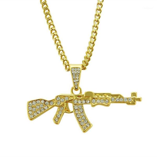 new men's drill pistol pendant necklace european and american hip-hop jewelry pendant1, Silver
new men's drill pistol pendant necklace european and american hip-hop jewelry pendant1, Silver