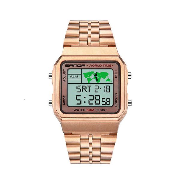 new hand sanda square outdoor sports lamp electronic watch world map men's waterproof digital watch, Slivery;brown
new hand sanda square outdoor sports lamp electronic watch world map men's waterproof digital watch, Slivery;brown