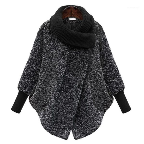 women's wool & blends 2021 winter coat knitted turtleneck thick cashmere cloak female jacket plus size 5xl large women woolen dt0061, Black
women's wool & blends 2021 winter coat knitted turtleneck thick cashmere cloak female jacket plus size 5xl large women woolen dt0061, Black