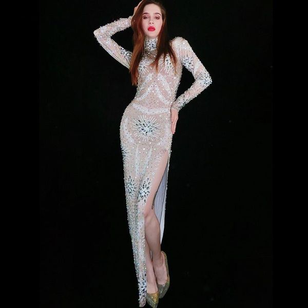 casual dresses luxurious evening party birthday prom celebrate rhinestones long sleeve slim high slit dress performance costume, Black;gray
casual dresses luxurious evening party birthday prom celebrate rhinestones long sleeve slim high slit dress performance costume, Black;gray