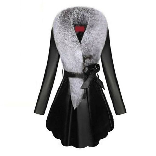 rosetic women plus size cotton jacket slim pu fox winter warm bow female fur collar coat 201223, Black
rosetic women plus size cotton jacket slim pu fox winter warm bow female fur collar coat 201223, Black