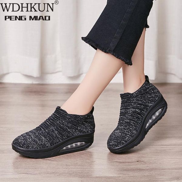fashion flying weaving mesh women flat platform shoes breathable summer swing shoes slip on stretch knitted sock sneakers, Black
fashion flying weaving mesh women flat platform shoes breathable summer swing shoes slip on stretch knitted sock sneakers, Black
