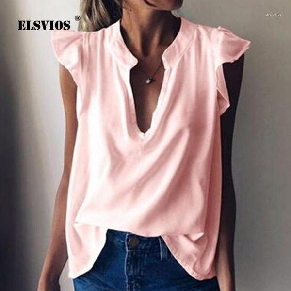 women's blouses & shirts summer v neck ruffle women blouse casual plus size solid loose elegant butterfly short sleeve female blusas1, White
women's blouses & shirts summer v neck ruffle women blouse casual plus size solid loose elegant butterfly short sleeve female blusas1, White