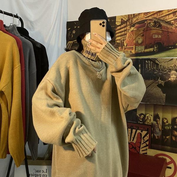 men's sweaters casual loose man winter pullover turtleneck fashion knitted oversized pull hiver clothing db60my, White;black
men's sweaters casual loose man winter pullover turtleneck fashion knitted oversized pull hiver clothing db60my, White;black