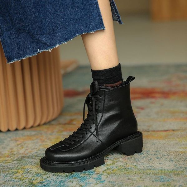 plus size 34-43 new genuine leather boots women zipper square heel autumn winter ankle boots fashion platform boots, Black
plus size 34-43 new genuine leather boots women zipper square heel autumn winter ankle boots fashion platform boots, Black