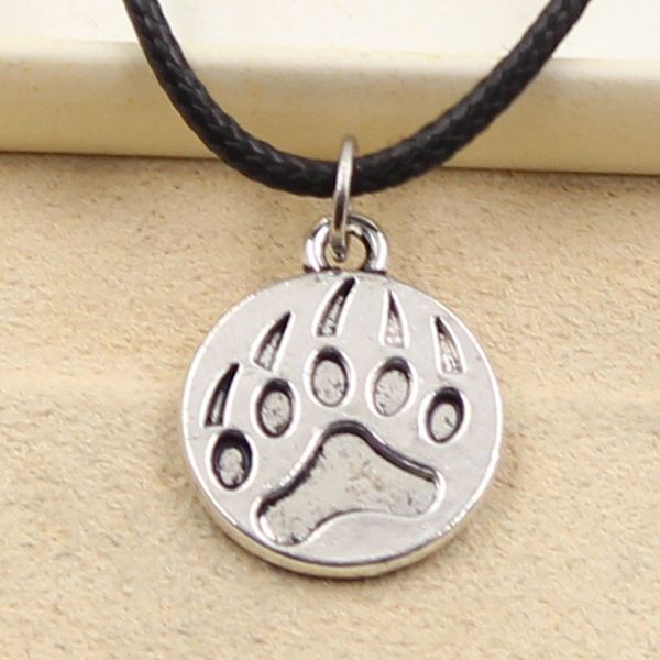 tibetan silver color pendant bear paw necklace choker charm black leather cord factory price handmade jewelry scrj
tibetan silver color pendant bear paw necklace choker charm black leather cord factory price handmade jewelry scrj