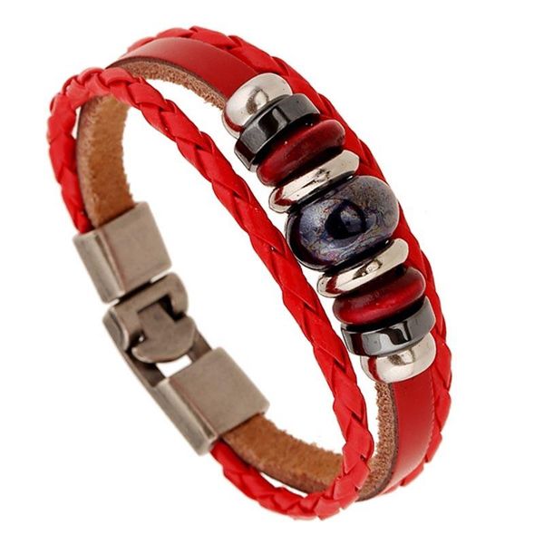 charm bracelets chinese red genuine leather bracelet braided woven beads strand bangles lucky beaded wristband girlfriend accessories, Golden;silver
charm bracelets chinese red genuine leather bracelet braided woven beads strand bangles lucky beaded wristband girlfriend accessories, Golden;silver