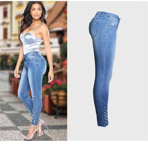2020 solid wash skinny pearl jeans push up slim femme plus size stretch high waist denim pants women fall sale items fall1, Blue
2020 solid wash skinny pearl jeans push up slim femme plus size stretch high waist denim pants women fall sale items fall1, Blue