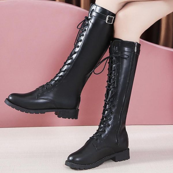 boots fashion belt buckle strap long winter lace-up shoes women pure color high-heeled knee-high tube zipper, Black
boots fashion belt buckle strap long winter lace-up shoes women pure color high-heeled knee-high tube zipper, Black