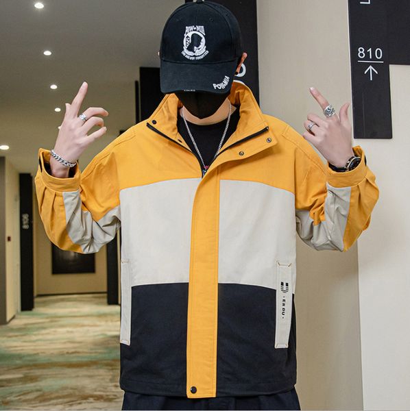 spring autumn plus size coats new trendy stand up loose jacket men's contrast color matching casual jacket men overcoat, Black;brown
spring autumn plus size coats new trendy stand up loose jacket men's contrast color matching casual jacket men overcoat, Black;brown