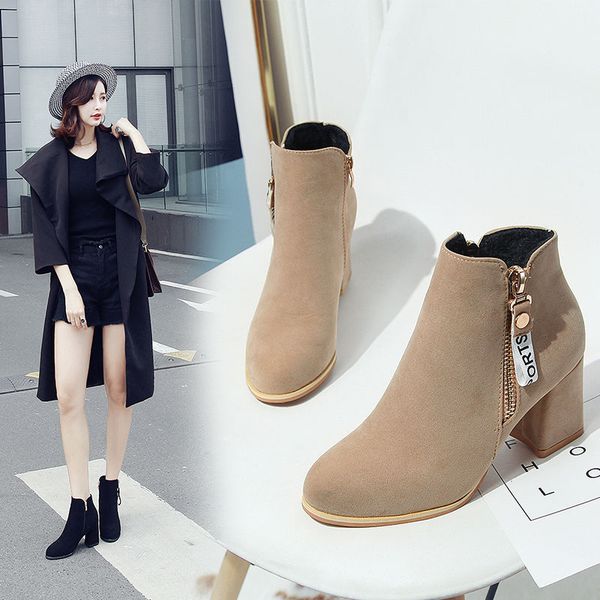 2022 new fashion women ankle bootsautumn/winter shoesround toeblock heelside zipbritish stylekhakiblackdropshipping, Black
2022 new fashion women ankle bootsautumn/winter shoesround toeblock heelside zipbritish stylekhakiblackdropshipping, Black